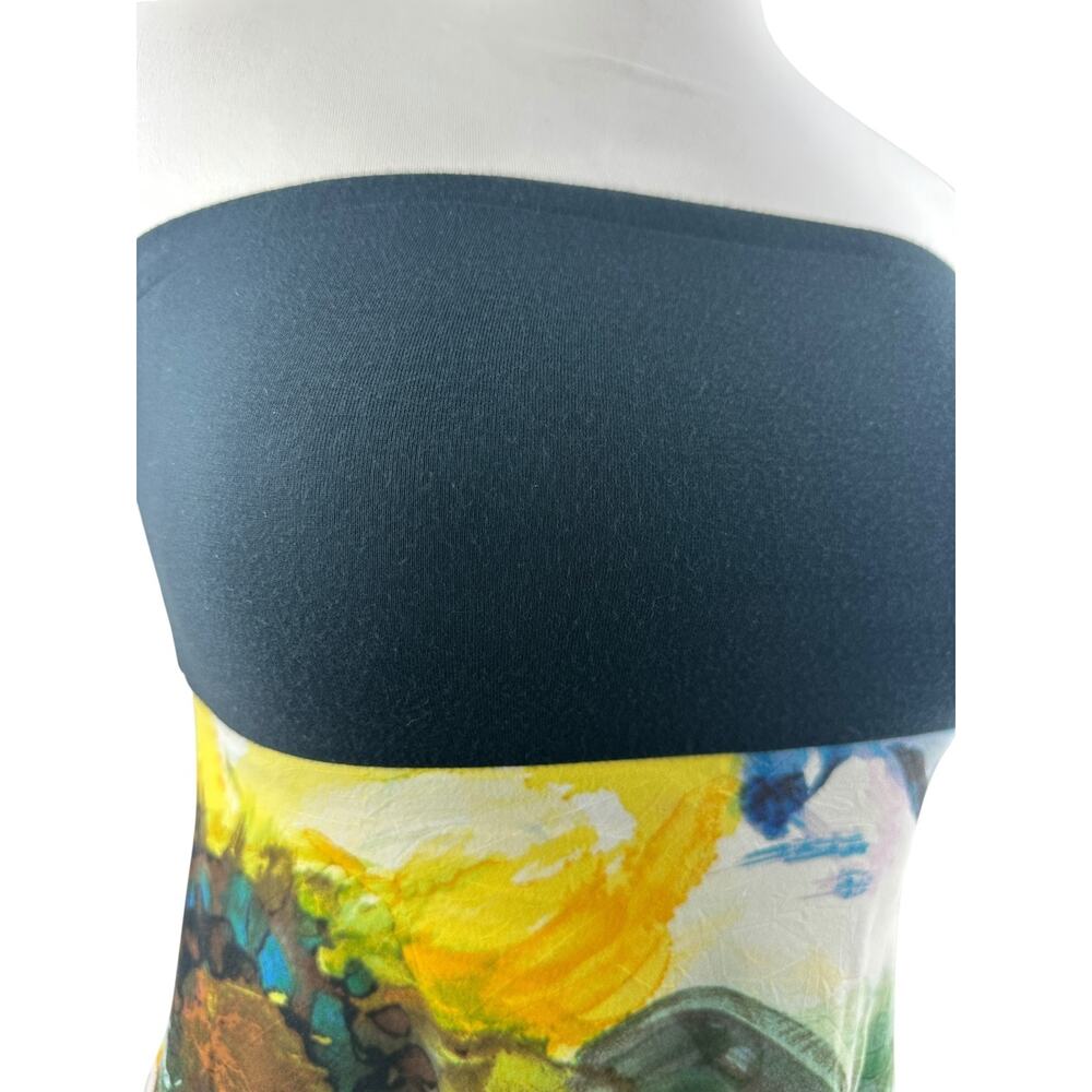 Jams World Strapless Tube Mini Dress Watercolor Size Large Art to Wear Beachy - Picture 3 of 14